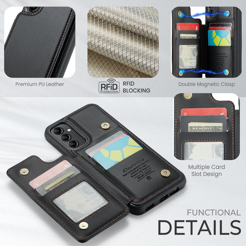 Load image into Gallery viewer, [With Card Slot] Samsung Galaxy A56 RFID Flip Premium Leather Wallet Series Case

