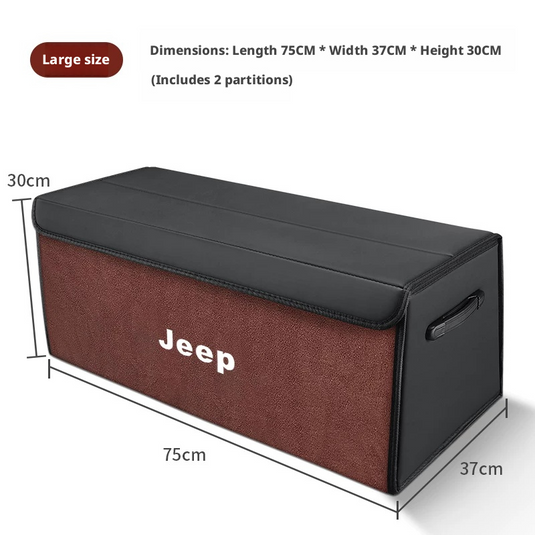 Jeep Trunk Organizer Storage Box – Waterproof Foldable Cargo Box for Cherokee, Renegade, Compass, Wrangler & Grand Cherokee