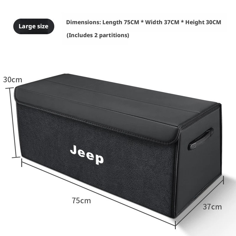 Load image into Gallery viewer, Jeep Trunk Organizer Storage Box – Waterproof Foldable Cargo Box for Cherokee, Renegade, Compass, Wrangler &amp; Grand Cherokee
