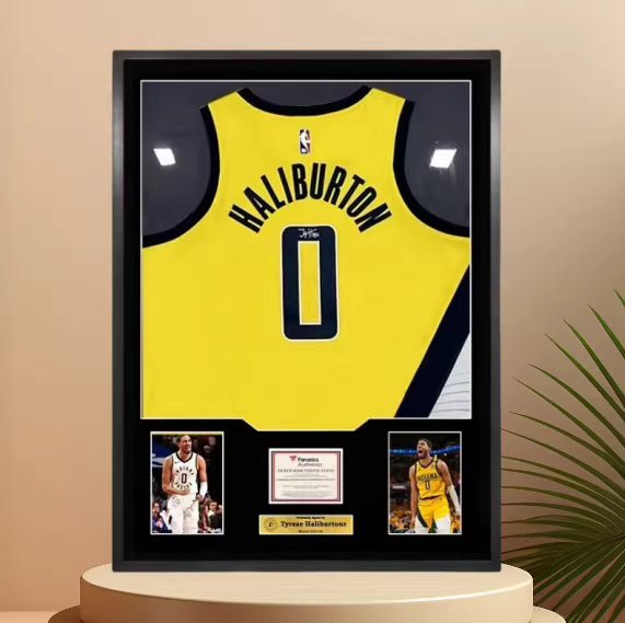 Load image into Gallery viewer, Tyrese Haliburton Indiana Pacers Framed Jersey Display (60×80cm) – Facsimile Signature Edition - i-Station Mobile Phone &amp; Electronic Device Repair and Accessories
