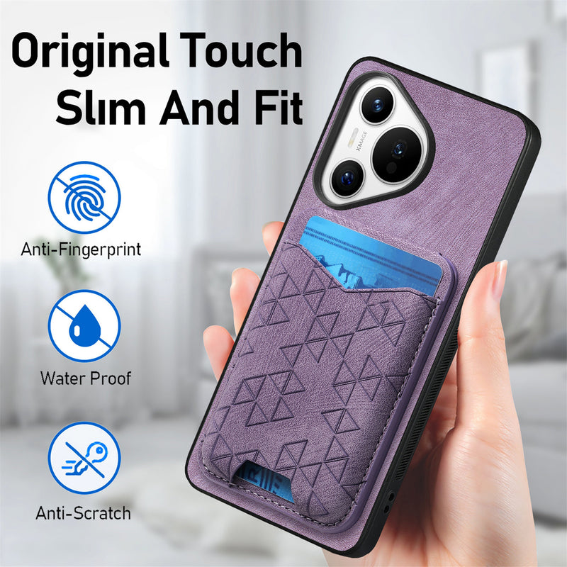 Load image into Gallery viewer, [With Pen Slot] Huawei Mate 60/Pro Minimalist Folding Bracket Protective Genuine Leather Series Case
