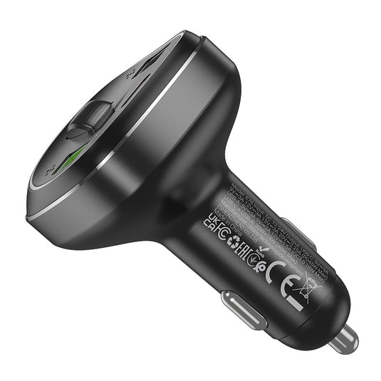 [E76] HOCO 45W Dual Port PD 30W + USB Port QC 3.0 18W Car Charging Adapter With FM Transmitter