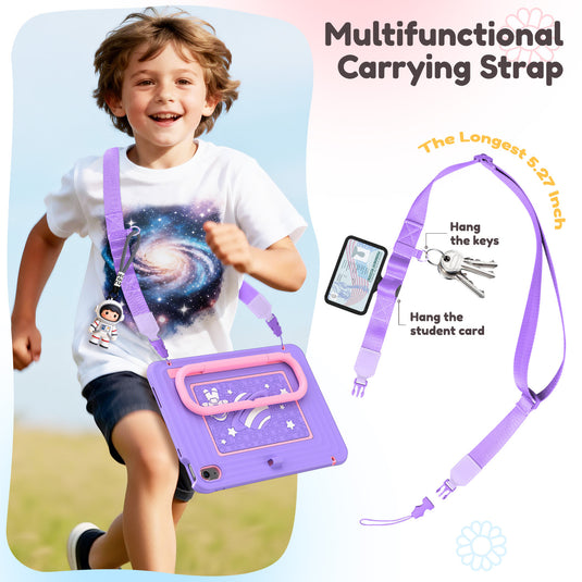 [With Shoulder Strap] Apple iPad Air 11-inch M2/M3/M4 (2024/2025/2026) Children’s Silicone Stand Anti-drop Protective Case - i-Station Mobile Phone & Electronic Device Repair and Accessories