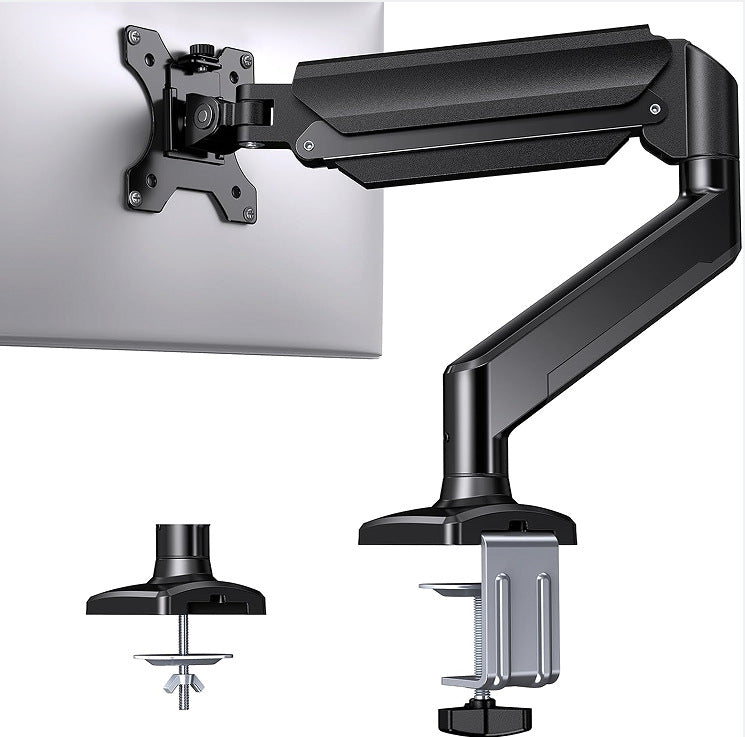 Load image into Gallery viewer, Single Monitor Desk Mount, Adjustable Gas Spring Monitor Arm Support Max 32 Inch, Max Load 22 Ibs Screen, Computer Monitor Stand Holder with Clamp/Grommet Mounting Base
