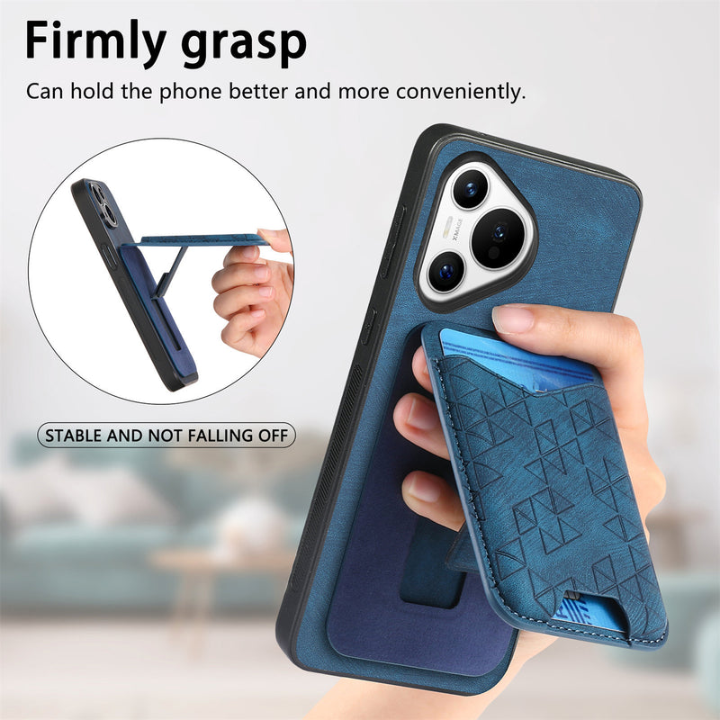 Load image into Gallery viewer, [With Pen Slot] Huawei Mate 60/Pro Minimalist Folding Bracket Protective Genuine Leather Series Case
