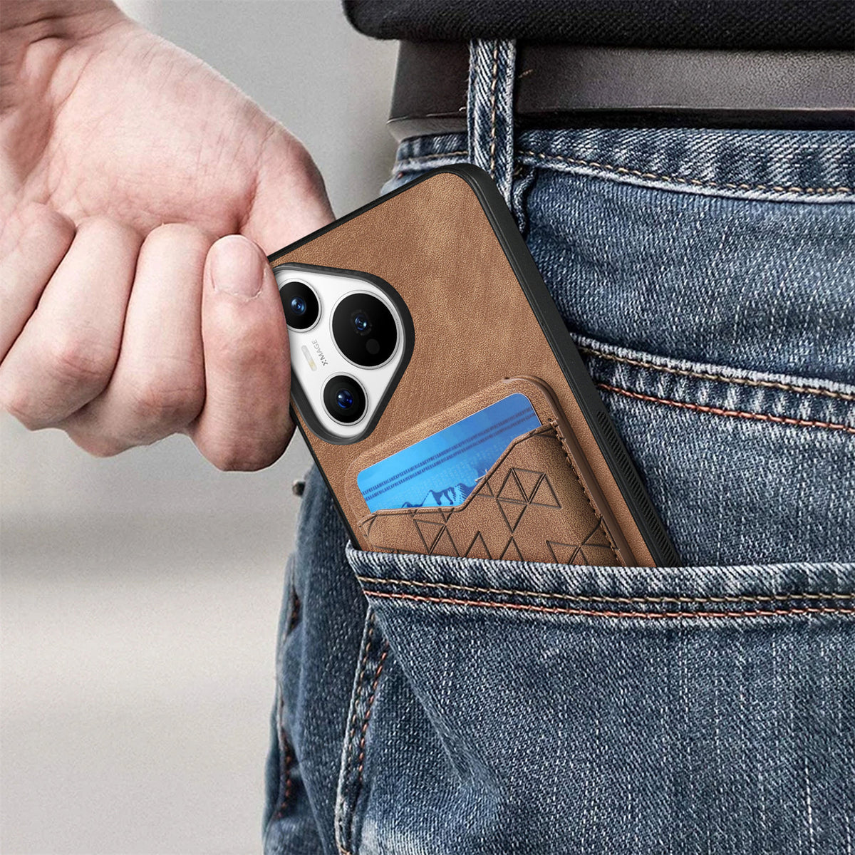 [With Pen Slot] Huawei P50/Pro Minimalist Folding Bracket Protective Genuine Leather Series Case - i-Station Mobile Phone & Electronic Device Repair and Accessories