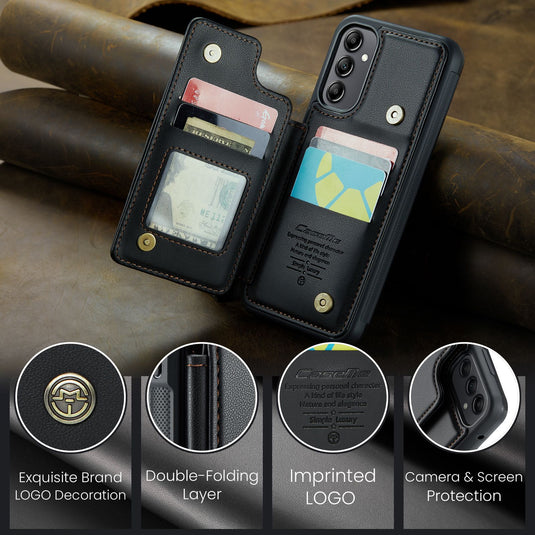 [With Card Slot] Samsung Galaxy A56 RFID Flip Premium Leather Wallet Series Case