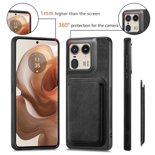 [With Magnetic Card Holder] Motorola Moto E20/30 Leather Shockproof Essentials Series Case