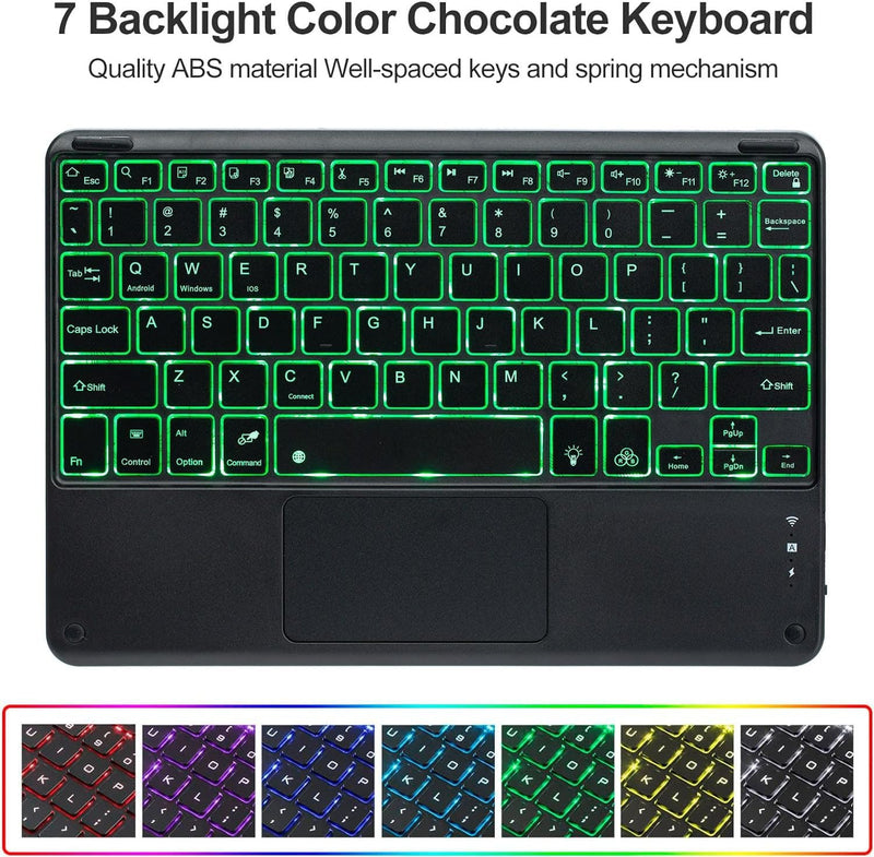 Load image into Gallery viewer, [Detachable][Built-in Pencil Slot] Apple iPad Air 3 10.5&#39;&#39; 3rd Gen (2019) Wireless Bluetooth Touchpad Keyboard With RGB Backlight
