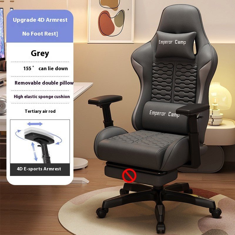 Load image into Gallery viewer, Art Deco Ergonomic Leather Gaming Chair in Dark Gray With 4D Adjustable Armrest, Headrest and Adjustable Back Angle,Latex,
