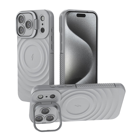 iPhone 17/Air/Pro/Pro Max MagSafe Wave Design Stand TPU Shockproof Case