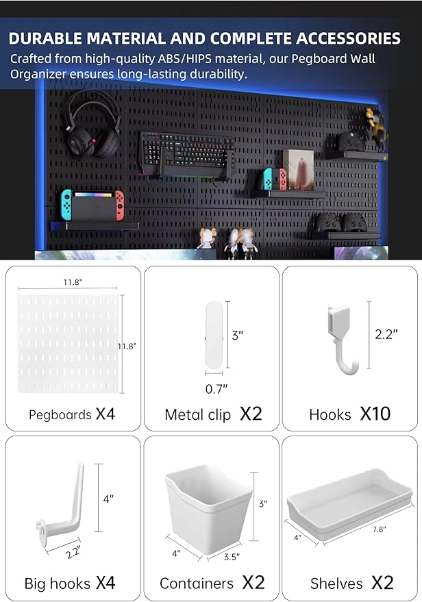 Load image into Gallery viewer, Revamp Your Space With A Versatile Pegboard Kit - Effortlessly Organize Home, Office, And Gaming Setup With Customizable Hanging Solutions
