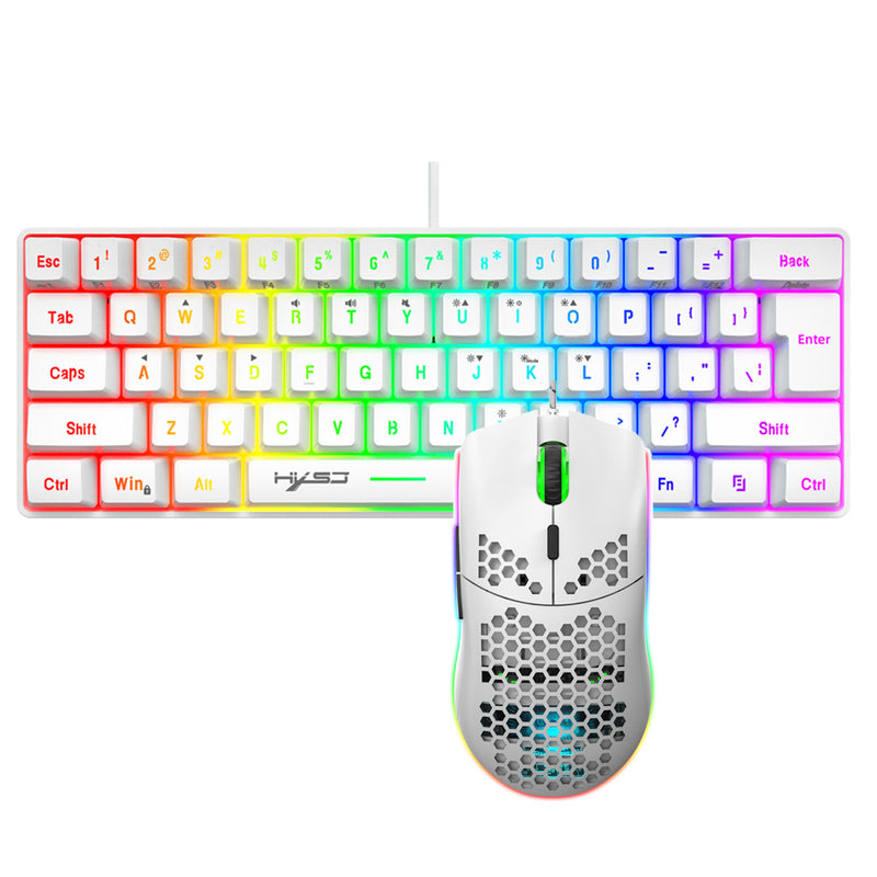 Load image into Gallery viewer, 60% Gaming Keyboard and Mouse Combo, Ultra-Compact 61 Keys RGB Backlit Mini Keyboard, Lightweight 6400 DPI Honeycomb Optical, Wired Gaming Set for PC MAC PS5 Xbox Gamer
