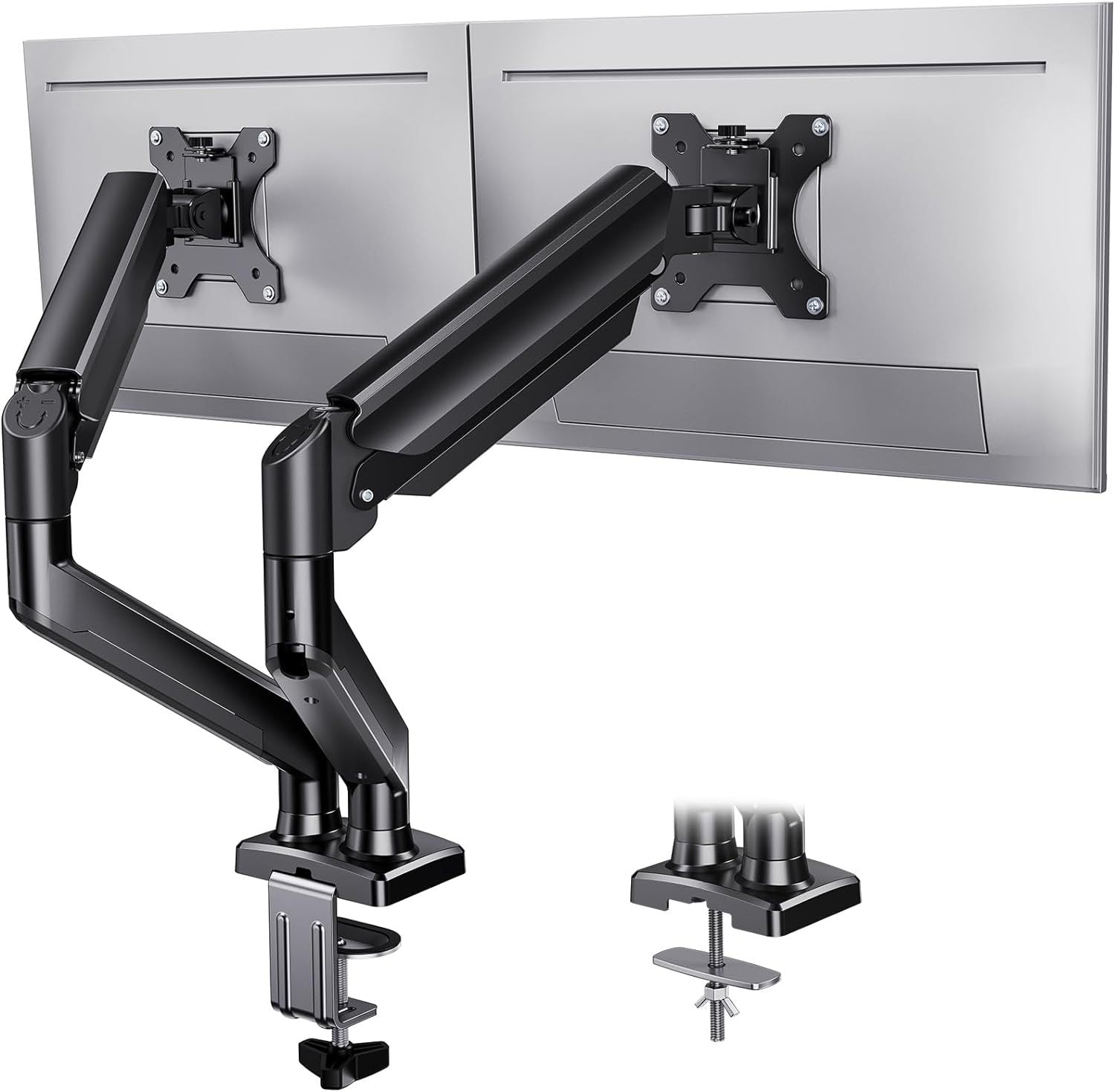 Dual Monitor 360° rotate Stand for Desk, Adjustable Gas Spring Double ...