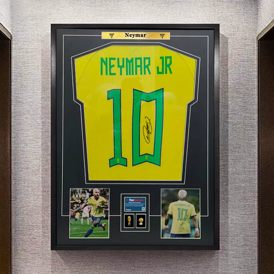 Neymar Brazil Framed Jersey Display (60×80cm) – Facsimile Signature Edition - i-Station Mobile Phone & Electronic Device Repair and Accessories