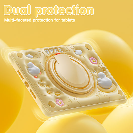 Apple iPad Air 4/5 10.9'' 4/5th Gen & Pro 11-inch 1st/2nd/3rd/4th Gen 3D Cartoon Silicone Rugged 360°Rotating Hand Strap Stand Case