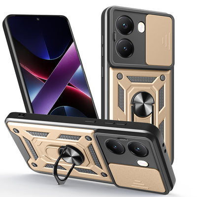 [With Slide Lens Cover] Xiaomi Redmi Turbo 4 Ring Bracket Shockproof Heavy Duty Series Case - i-Station Mobile Phone & Electronic Device Repair and Accessories