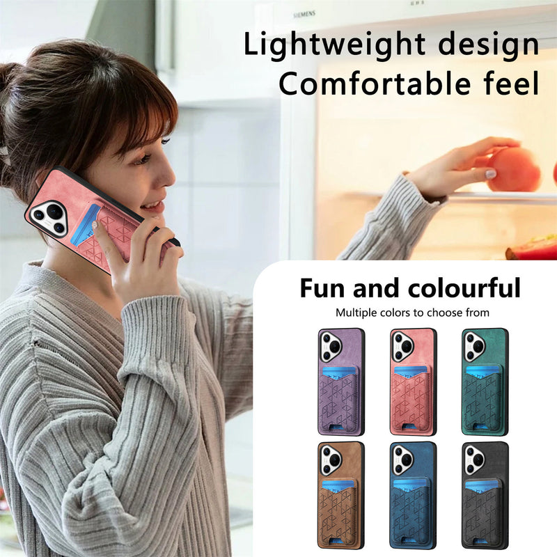 Load image into Gallery viewer, [With Pen Slot] Huawei Mate 60/Pro Minimalist Folding Bracket Protective Genuine Leather Series Case
