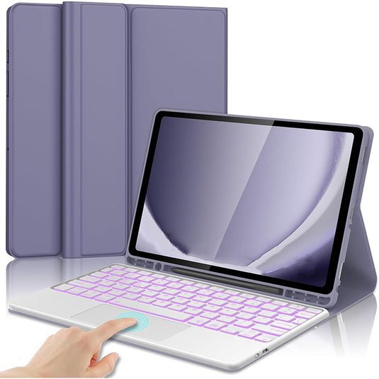 [Detachable][Built-in Pencil Slot] Apple iPad 7/8/9 10.2'' 7/8/9th Gen (2019/2020/2021) Wireless Bluetooth Touchpad Keyboard With RGB Backlight