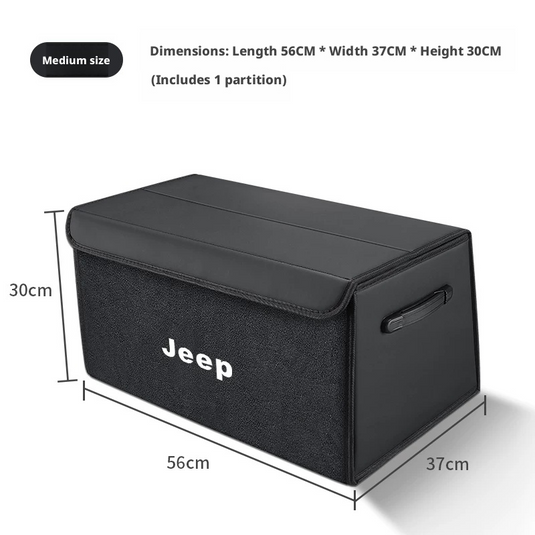 Jeep Trunk Organizer Storage Box – Waterproof Foldable Cargo Box for Cherokee, Renegade, Compass, Wrangler & Grand Cherokee