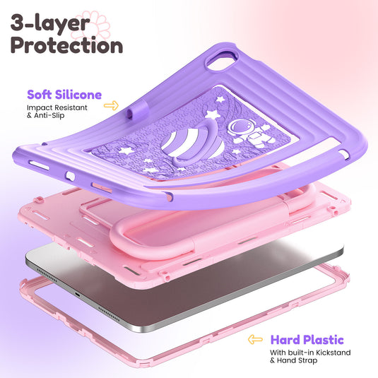 [With Shoulder Strap] Apple iPad Air 11-inch M2/M3/M4 (2024/2025/2026) Children’s Silicone Stand Anti-drop Protective Case - i-Station Mobile Phone & Electronic Device Repair and Accessories