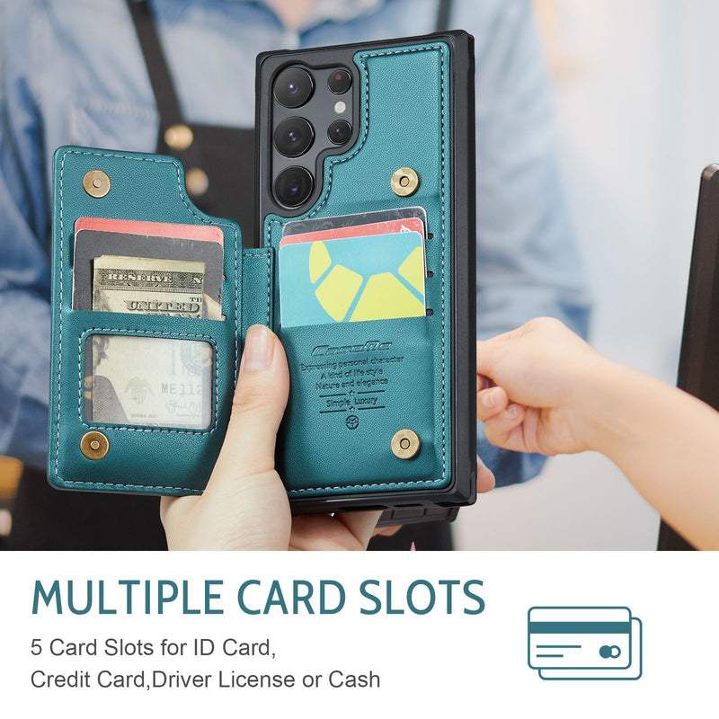 Load image into Gallery viewer, [With Card Slot] Samsung Galaxy S26/Plus/Ultra - RFID Flip Premium Leather Wallet Series Case
