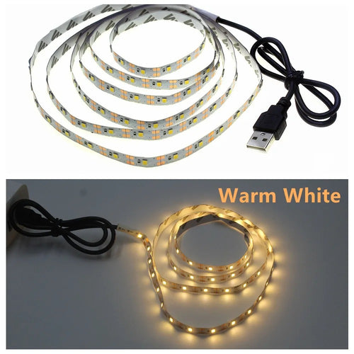 5M Resin Flexible USB Led Lights Strip Ribbon 120Leds 5V Customized According to Needs For Tv, Monitor