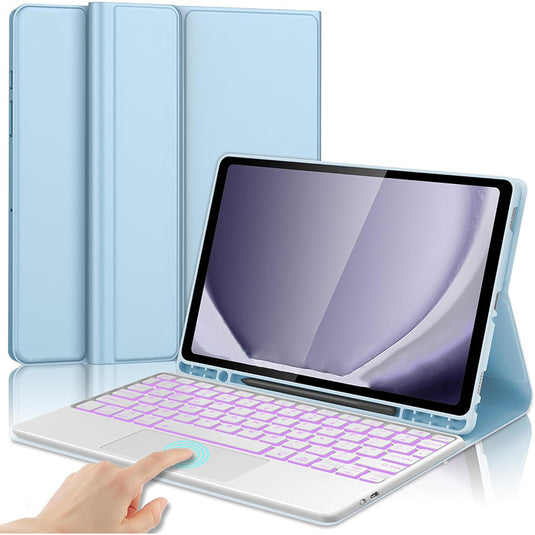 [Detachable][Built-in Pencil Slot] Apple iPad 7/8/9 10.2'' 7/8/9th Gen (2019/2020/2021) Wireless Bluetooth Touchpad Keyboard With RGB Backlight