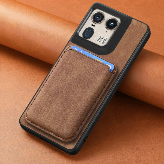 [With Magnetic Card Holder] Motorola Moto E20/30 Leather Shockproof Essentials Series Case