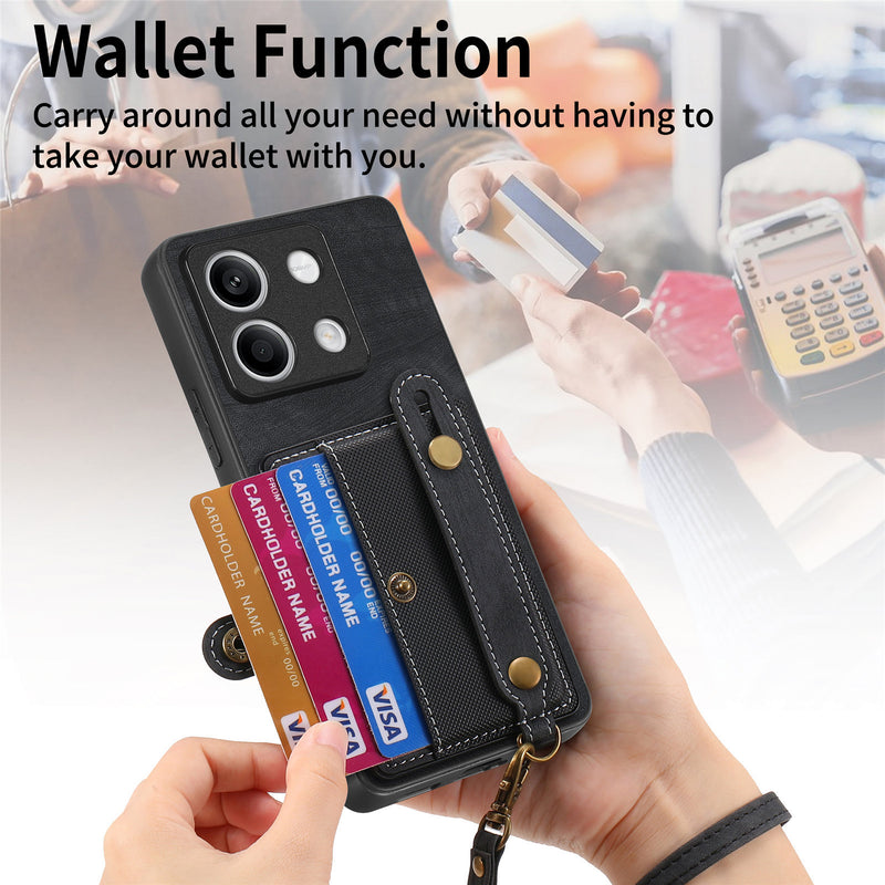 Load image into Gallery viewer, [With Wrist Strap][With Card Slot] Xiaomi Redmi Note 12 4G/5G/Pro 5G/Pro+ 5G Premium Leather Kickstand Shockproof Wallet Series Case
