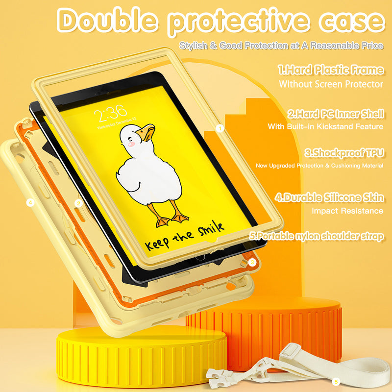 Load image into Gallery viewer, Apple iPad Air 4/5 10.9&#39;&#39; 4/5th Gen &amp; Pro 11-inch 1st/2nd/3rd/4th Gen 3D Cartoon Silicone Rugged 360°Rotating Hand Strap Stand Case
