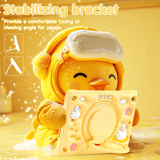 Apple iPad Air 4/5 10.9'' 4/5th Gen & Pro 11-inch 1st/2nd/3rd/4th Gen 3D Cartoon Silicone Rugged 360°Rotating Hand Strap Stand Case