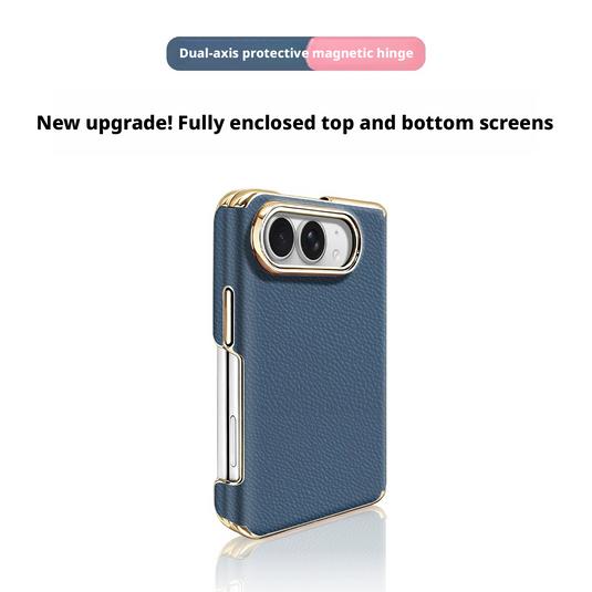 Apple iPhone Ultra Dual-Axis Full-Coverage Premium Leather-Feel Shockproof Protective Case – 14 Colors