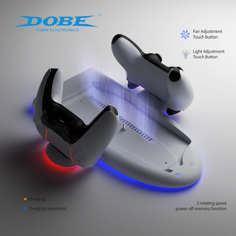 Load image into Gallery viewer, PlayStation 5/PS5 -  Charging Dock Station Cooling Stand with RGB Light &amp; DualSense Controller Charging Slot - Polar Tech Australia
