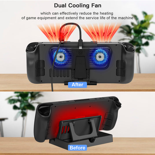 [Built-in Stand] Steam Deck & OLED - Cooling Fan with Dual Type-C Adapter - i-Station Mobile Phone & Electronic Device Repair and Accessories