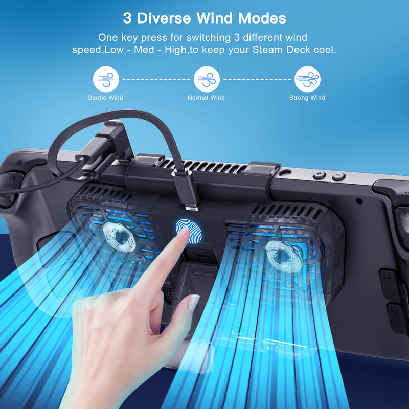 Load image into Gallery viewer, [Built-in Stand] Steam Deck &amp; OLED - Cooling Fan with Dual Type-C Adapter - i-Station Mobile Phone &amp; Electronic Device Repair and Accessories
