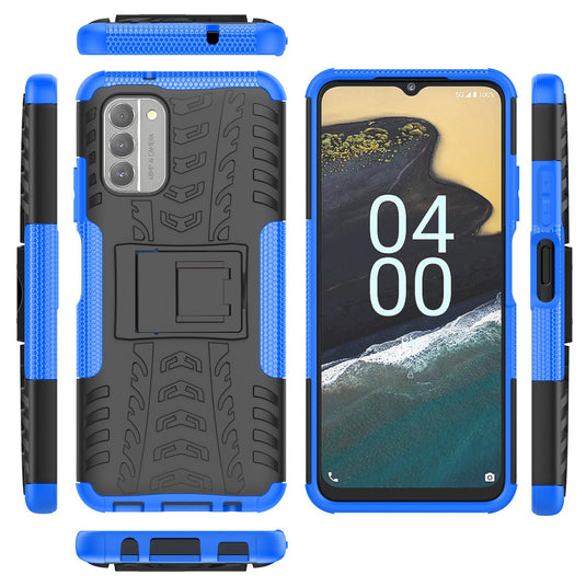 [Built-in Stand] Nokia G100 - Shield With Kickstand Hard PC Back Cover Soft TPU Dual Layer Protection Case With 2PC 9H Tempered Glass Screen Protector