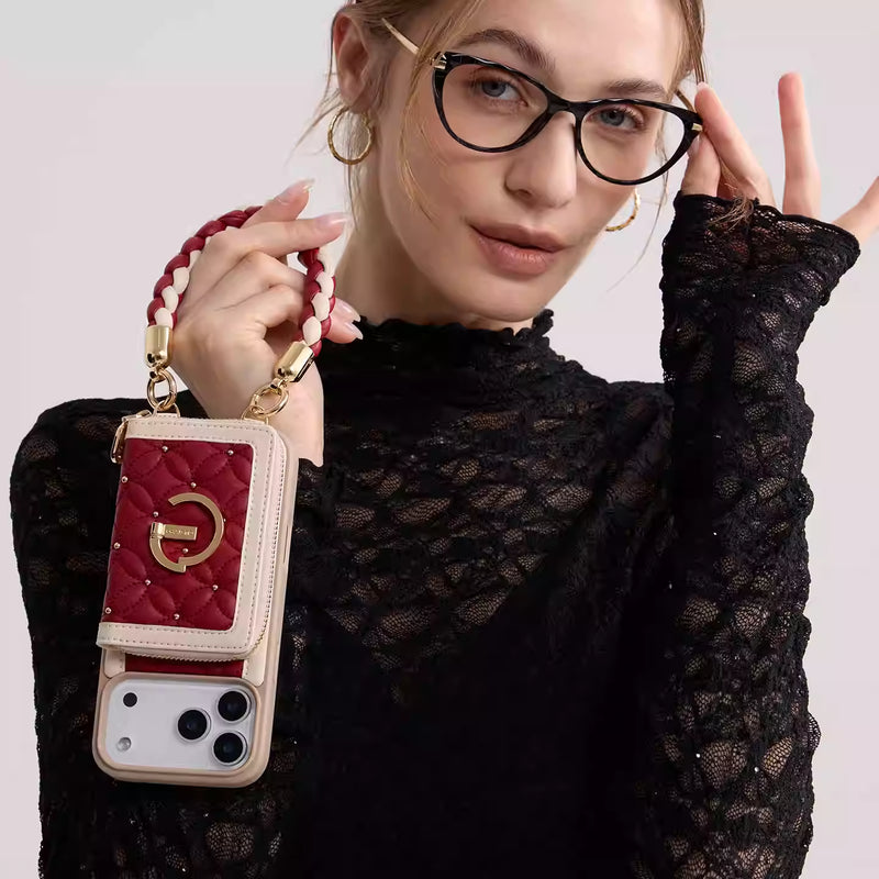 Load image into Gallery viewer, Apple iPhone 16 Pro/Pro Max - Custype Premium Leather Protective Wallet Case with Chain
