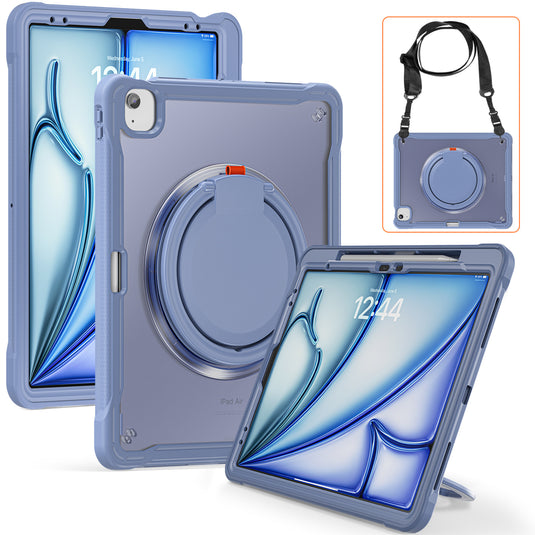 Apple iPad Air 13-inch M2/M3/M4 (2024/2025/2026) 360 Degree Rotating Stand Transparent Shockproof Protective Case - i-Station Mobile Phone & Electronic Device Repair and Accessories
