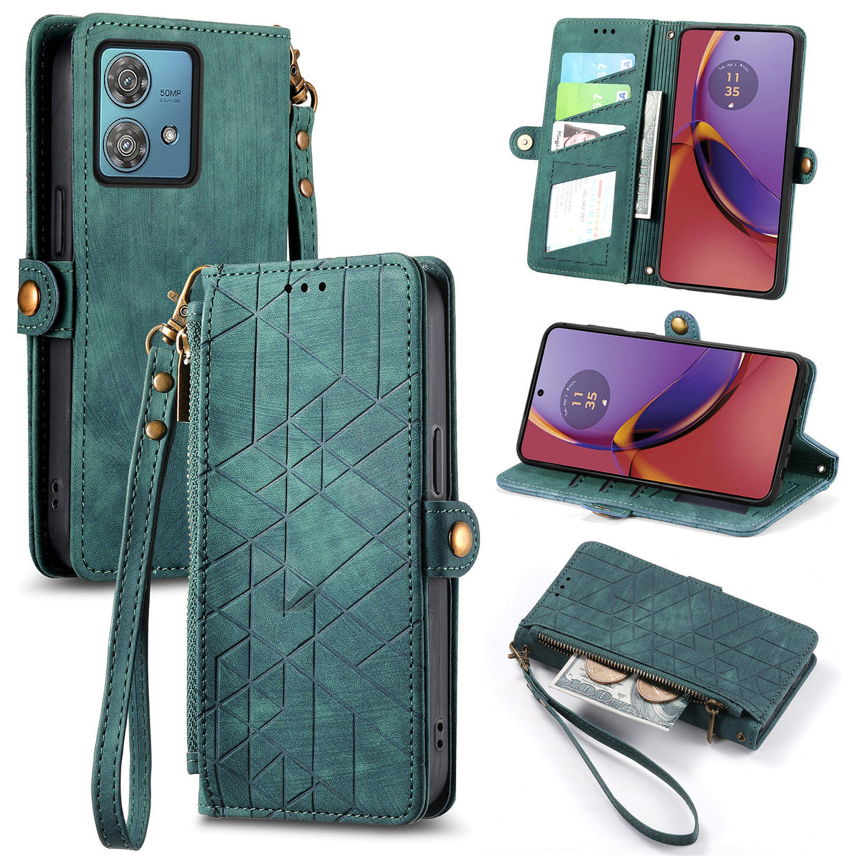 [With Strap][With Card Slot] Motorola Moto G85 Leather Shockproof Flip Wallet Series Case - i-Station Mobile Phone & Electronic Device Repair and Accessories
