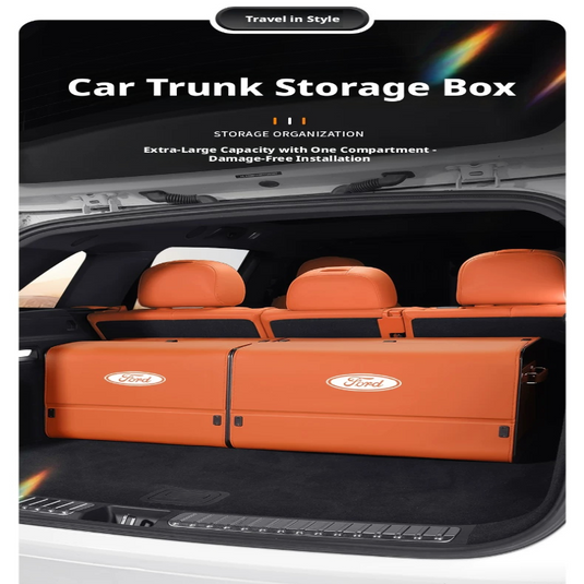 Ford Trunk Storage Box for Edge, Mondeo, Equator Sport, Mustang Mach-E & Explorer – Large Capacity Car Cargo Organizer