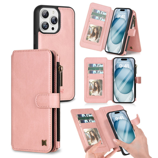 [Detachable][With Card Slot] Apple iPhone 13/Mini/Pro/Pro Max Multi-functional Leather Folding Shockproof Wallet Series Case