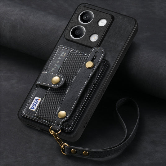 [With Wrist Strap][With Card Slot] Xiaomi Redmi Note 12 4G/5G/Pro 5G/Pro+ 5G Premium Leather Kickstand Shockproof Wallet Series Case