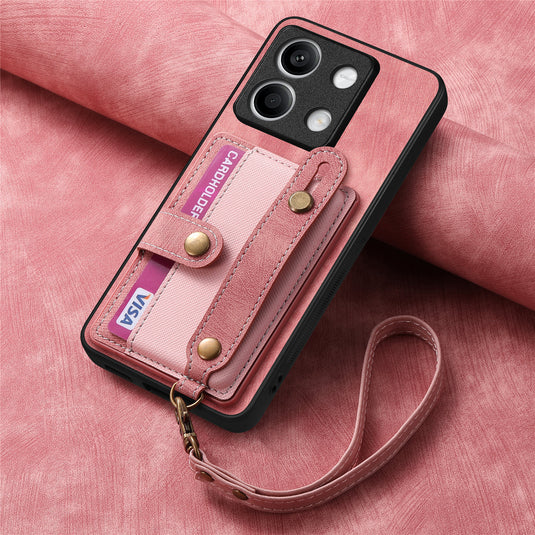 [With Wrist Strap][With Card Slot] Xiaomi Redmi Note 12 4G/5G/Pro 5G/Pro+ 5G Premium Leather Kickstand Shockproof Wallet Series Case