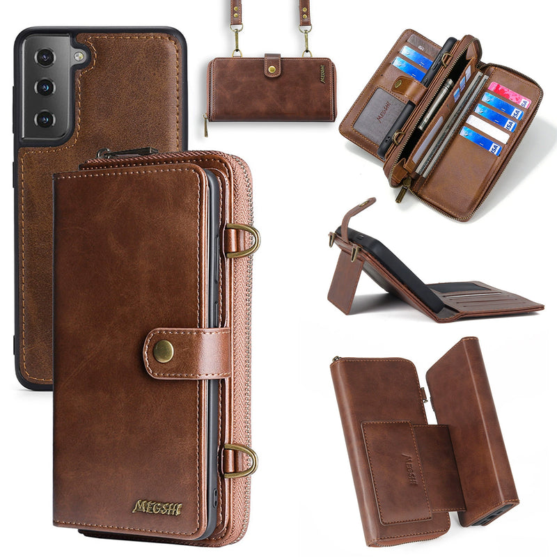Load image into Gallery viewer, [2 in 1 Magnetic Detachable][With Card Slot] Samsung Galaxy S26/Plus/Ultra - Multi Functional Flip Leather Wallet Series Case
