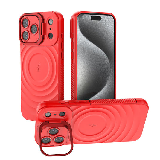 iPhone 17/Air/Pro/Pro Max MagSafe Wave Design Stand TPU Shockproof Case