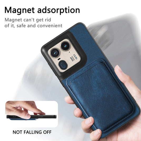 [With Magnetic Card Holder] Motorola Moto E20/30 Leather Shockproof Essentials Series Case