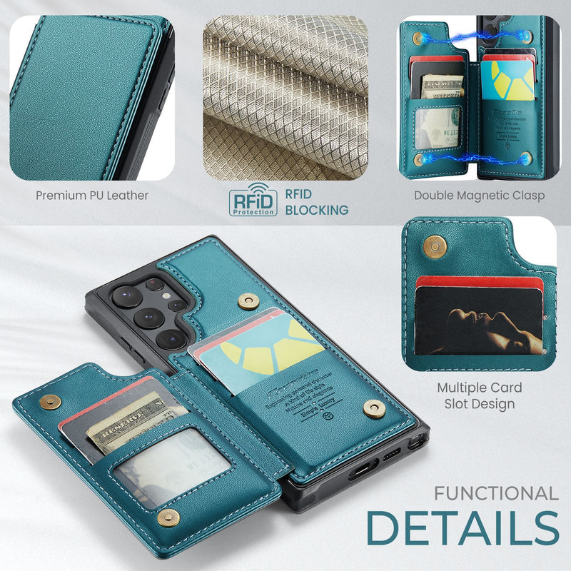 Load image into Gallery viewer, [With Card Slot] Samsung Galaxy S26/Plus/Ultra - RFID Flip Premium Leather Wallet Series Case
