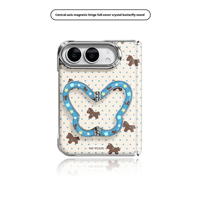 Apple iPhone Duo – Premium Faux Leather Full-Coverage Shockproof Case with Magnetic Butterfly Stand - i-Station Mobile Phone & Electronic Device Repair and Accessories