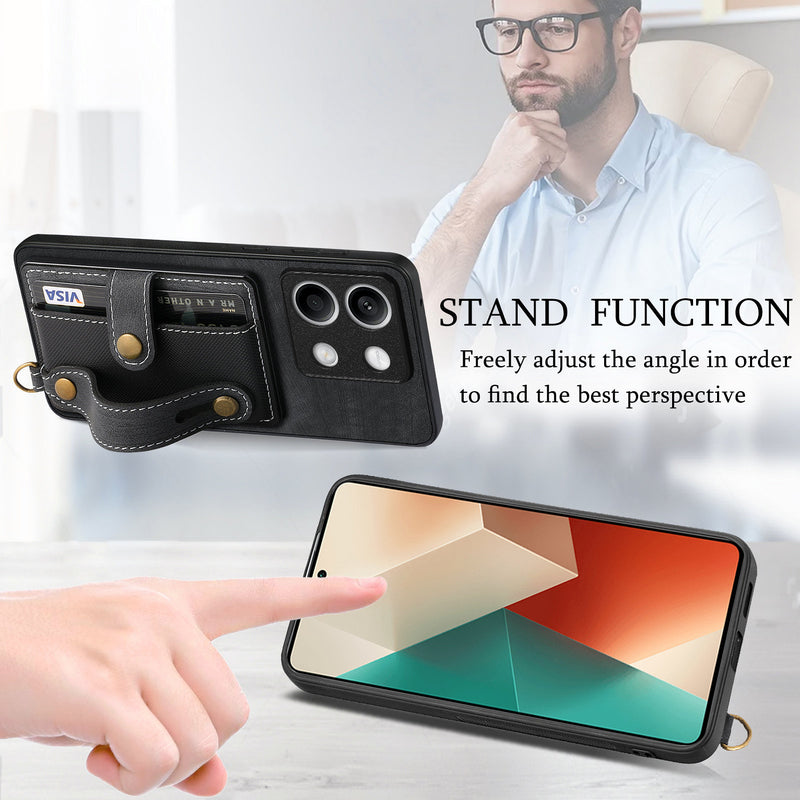 Load image into Gallery viewer, [With Wrist Strap][With Card Slot] Xiaomi Redmi Note 12 4G/5G/Pro 5G/Pro+ 5G Premium Leather Kickstand Shockproof Wallet Series Case
